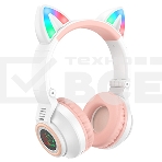 Беспроводные/проводные наушники Borofone BO18 белый, накладные, Bluetooth + проводной, складная конструкция, до 7 ч, фото 1