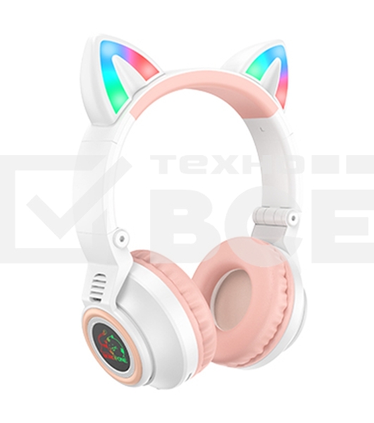 Беспроводные/проводные наушники Borofone BO18 белый, накладные, Bluetooth + проводной, складная конструкция, до 7 ч