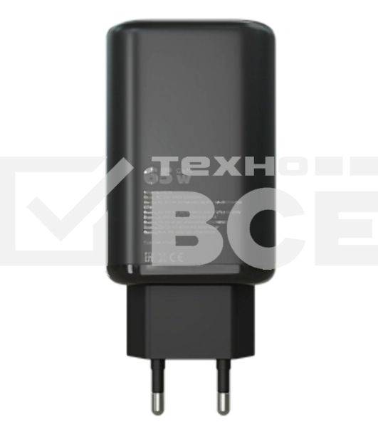 Сетевое зарядное устройство MORE CHOICE NC79a 1USB+2Type-C 3.0A PD 65W быстрая зарядка для Type-C 2м, черный