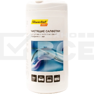 Салфетки Silwerhof DAILY для компьютеров и оргтехники туба 100шт влажных