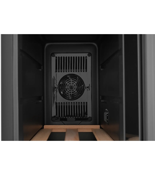 Винный шкаф ZÜGEL ZTWF181DB черный, 49 л, 2 отсека, 18 бут.