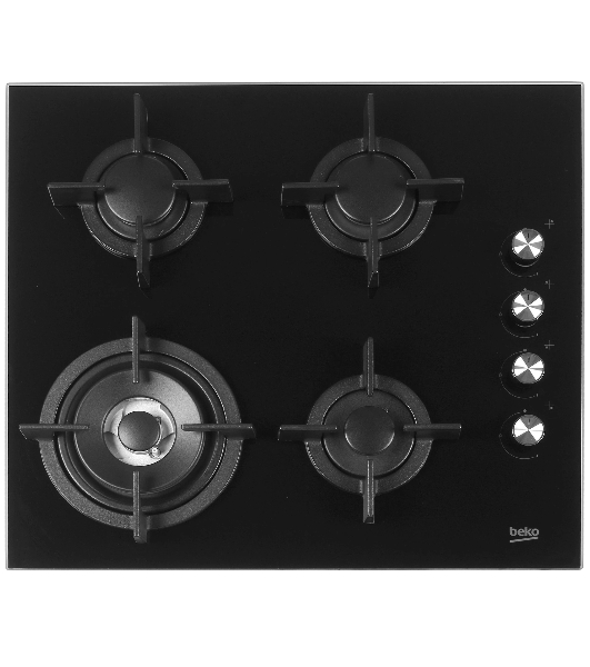 Газовая варочная поверхность Beko HILW64122S, 4 конфорки, закаленное стекло, 7800 Вт