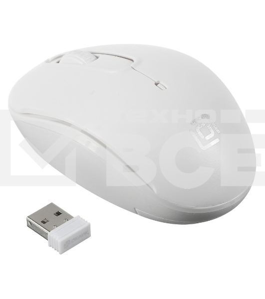 Мышь беспроводная Oklick 505MW белый, 1000 dpi, радиоканал, USB, кнопки - 3