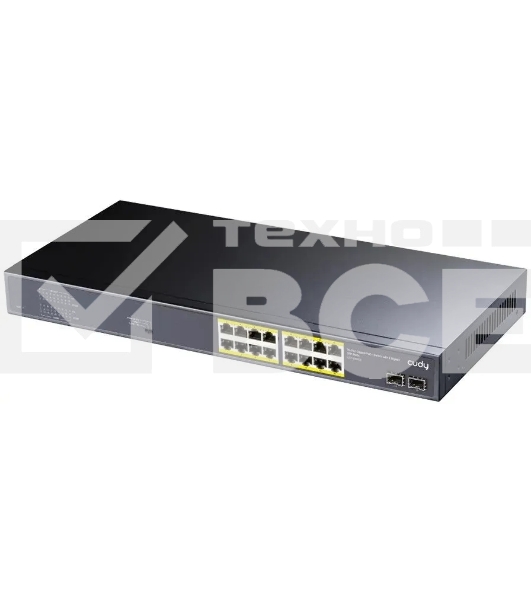 Коммутатор Cudy GS1020PS2 (L2) 16x1Гбит/с 2SFP 16PoE+ 200W неуправляемый