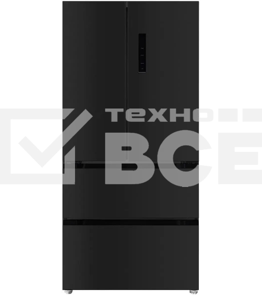Холодильник LEX LFD575BxID черная сталь трехкамерный 364/147л морозилка снизу, No Frost, Side by Side