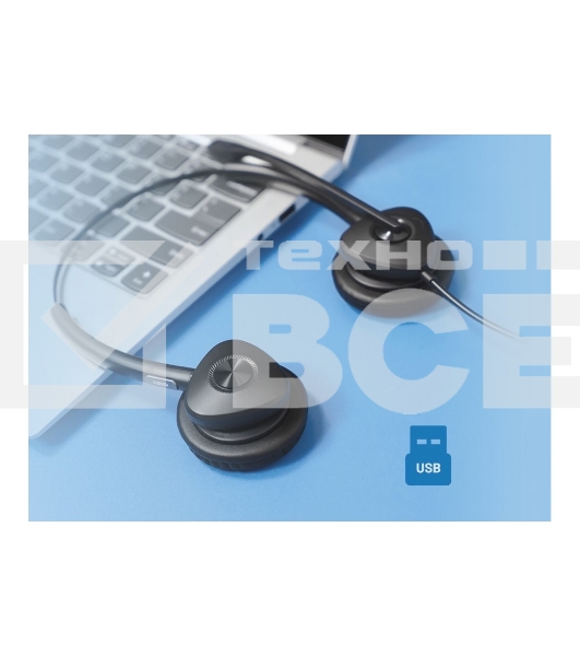 Бинауральная USB-гарнитура Fanvil, HT302-U, стерео, HD звук, USB