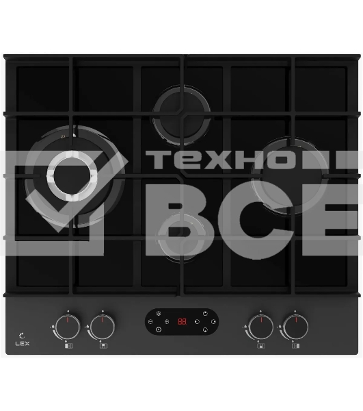 Газовая варочная поверхность LEX GVG 644T MBBL независимая, черный