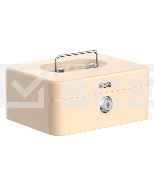 Сейф для денег Deli ET502 90х 200х 160 мм ключевой, бежевый