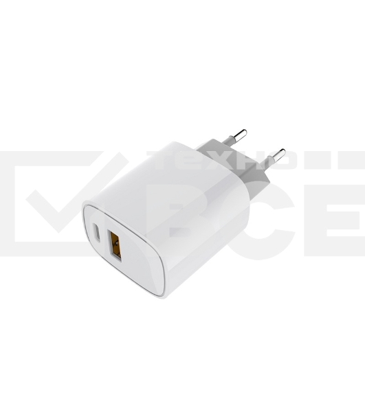 Сетевое зарядное устройство с двумя портами USB-A + USB-C, 20Вт Rexant