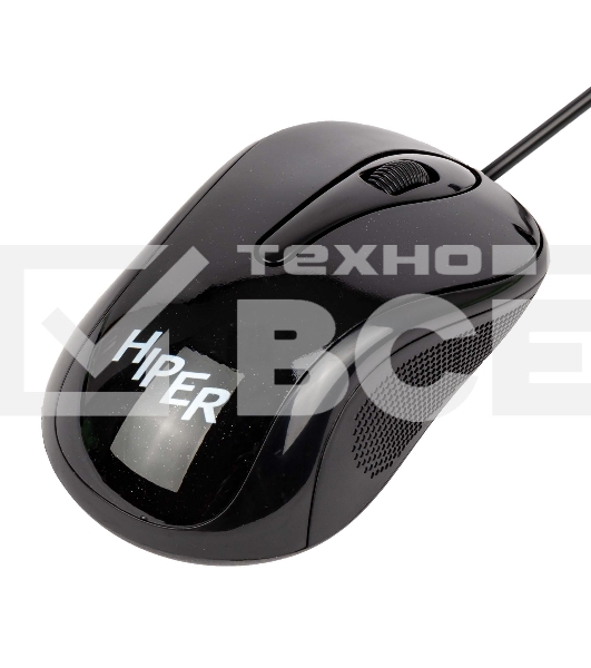 Мышь проводная HIPER HOM-031 черный, 1000 dpi, USB, кнопки - 3
