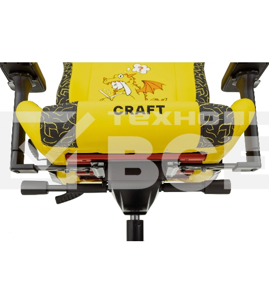 Кресло Knight Craft Dragon желтый, экокожа, 120 кг, механизм качания