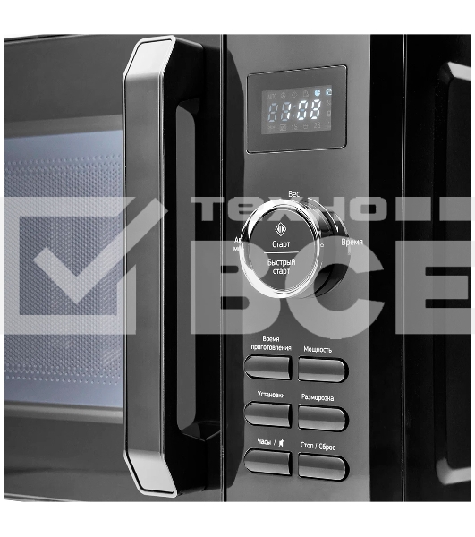 Микроволновая печь MONSHER MTW 202 Noir чёрный, 20 л, 700 вт, переключатели - поворотный механизм/кнопки