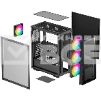 Компьютерный корпус Deepcool MATREXX 55 V4 без БП, боковое окно (закаленное стекло), 3xARGb LED 140мм вентилятора спереди, 1xARGb LED 120мм вентилятор сзади, черный, ATX, фото2