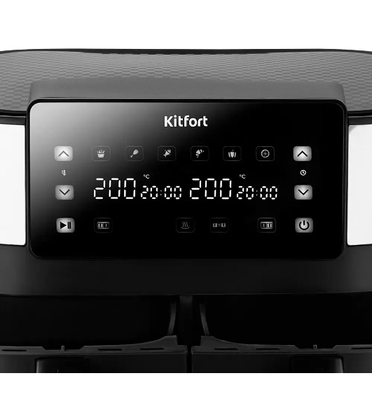 Аэрогриль Kitfort КТ-2259 черный, 2850 Вт, 7.6 л, сенсор, 6 программ