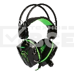 Гарнитура проводная игровая RUSH COBRA, динамики 40мм, велюровые амбушюры, черный/зеленый (SBHG-1200), фото 1