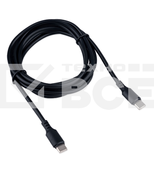 Кабель USB2.0 Cablexpert CC-USB2-CMCM-100-1.8M, Type-C/Type-C, 5A, 100Вт, PD/QC3.0, медь, 1.8м, черный, пакет