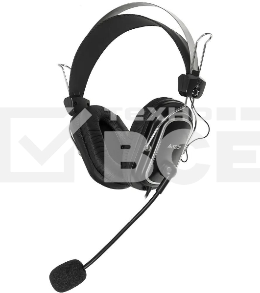 Гарнитура проводная A4Tech HS-50, черный/серебристый