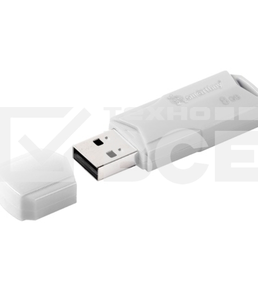 Флешка USB SmartBuy CLUE white (SB8GbCLU-W), 8Gb, USB 2.0, R/W 30/15, белый