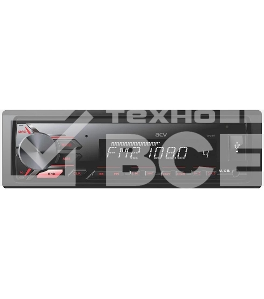 Автомагнитола ACV AVS-811R, 1 DIN, USB Type-A, AUX, съёмная панель
