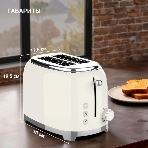 Тостер Tesler TT-260, бежевый, 815 Вт, 2 слота, фото4