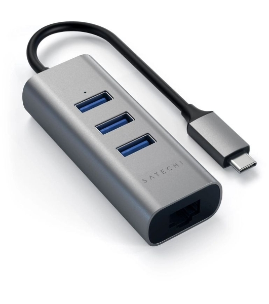 USB-концентратор Satechi ST-TC2N1USB31AM, USB Type-C, USB 3.0/RJ-45, USB Type-C