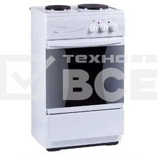 Плита электрическая Flama CE 3201 W белый, конфорок 2 шт, духовка 30 л, 50 см x 85 см x 36 см