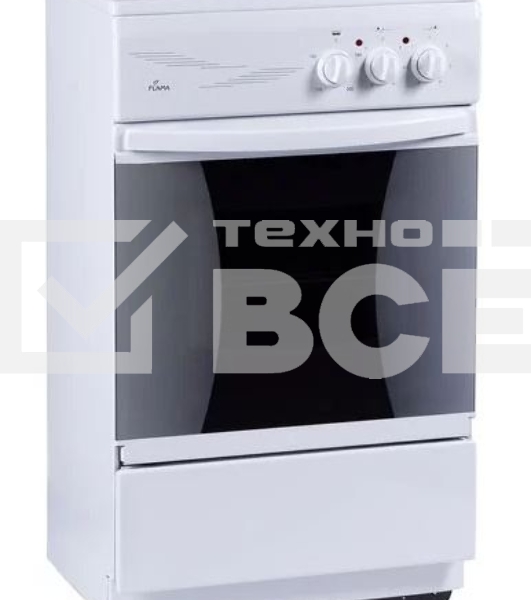 Плита электрическая Flama CE 3201 W белый, конфорок 2 шт, духовка 30 л, 50 см x 85 см x 36 см