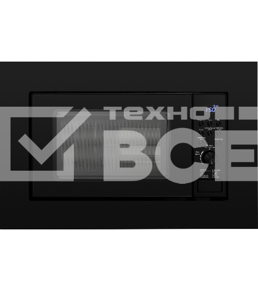 Встраиваемая микроволновая печь Weissgauff HMT-620 Grill черный, 20 л, 700 Вт, переключатели - кнопки/поворотный механизм