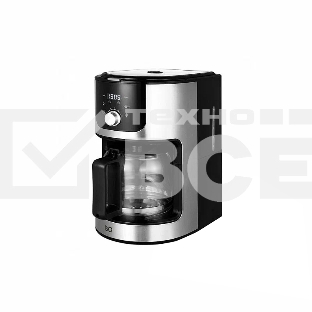 Кофеварка капельная со встроенной кофемолкой BQ CM1010 черный-стальной, исп. кофе - зерновой/молотый, 1.2 л, 1050 Вт.