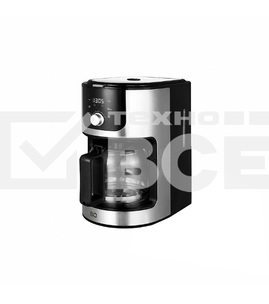 Кофеварка капельная со встроенной кофемолкой BQ CM1010 черный-стальной, исп. кофе - зерновой/молотый, 1.2 л, 1050 Вт.