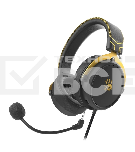 Наушники с микрофоном A4Tech Bloody M590i желтый/серый 1м мониторные USB оголовье