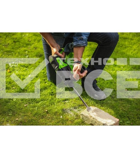 Перфоратор аккумуляторный бесщеточный GreenWorks GD24SDS2 2 ДЖ, 24V, c 1хАКБ 4 Ач и ЗУ в сумке (3803007UB)