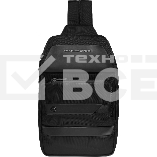 Рюкзак слинг мужской Piquadro Nevet CA6486W132/N черный ткань/натур.кожа