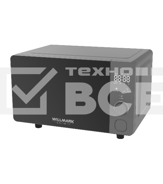 Микроволновая печь Willmark WMO-206SG графитовый, 20 л, 700 Вт, переключатели - поворотный механизм/сенсор
