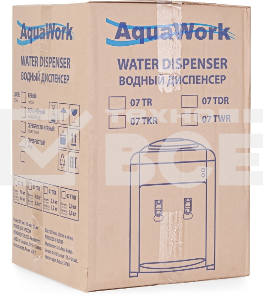 Кулер для воды Aqua Work 0.7-TWR, без нагрева, без охлаждения, белый/черный