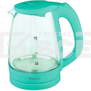 Чайник электрический Sakura SA-2733GR мятный, 1,7 л., 2200 Вт