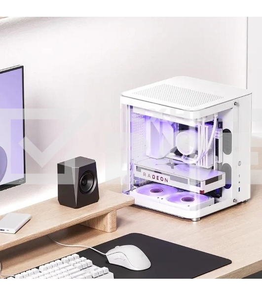 Корпус без блока питания JONSBO TK-1, Mini-Tower, TG, no fan, 1xUSB-A 3.2 + 1xUSB-C 3.2, mATX, mITX White