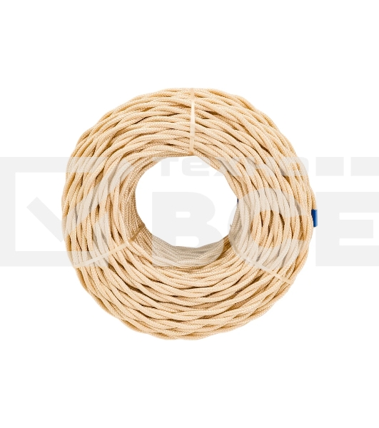 Провод ретро Bironi B1-424-719-50 2х1.5 матовый, песочное золото (уп. 50 м)