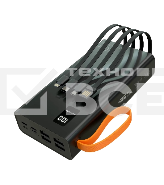 Портативный аккумулятор More choice (4620202550576) PB22-30 с кабелем 2USB 2.1A - 30000mAh черный