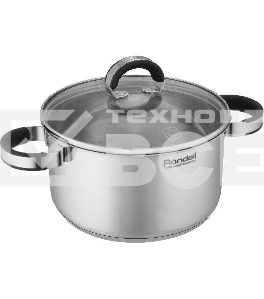 Кастрюля Rondell Brando RDS-1805 5.1 л. d=24 см (с крышкой) сталь