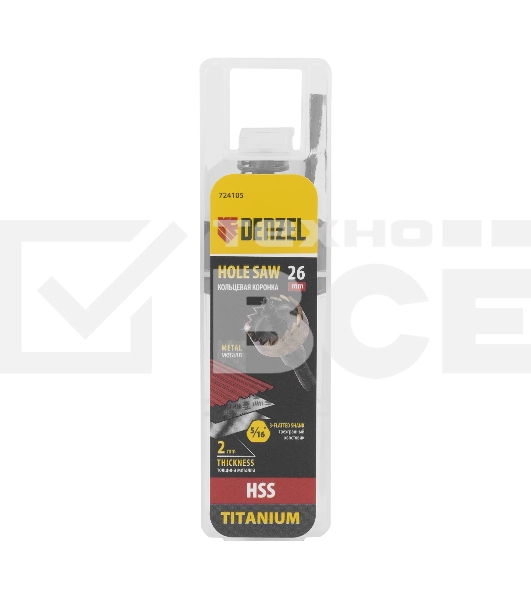 Коронка по металлу Denzel HSS, 26 мм, нитридтитановое покрытие
