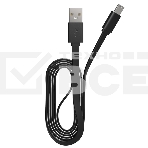 Кабель Maxvi MC-01F black USB-A - microUSB, 2A Плоский кабель, ток макс. нагрузки 2А, макс. напряжение 5V; стандарт USB 2.0; длина 1м, материал PVC, черный, фото 1