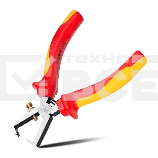 Диэлектрические клещи для снятия изоляции Deli DL515006 160мм, сталь Cr-V, сертификат VDE для работ под напряжением до 1000 В