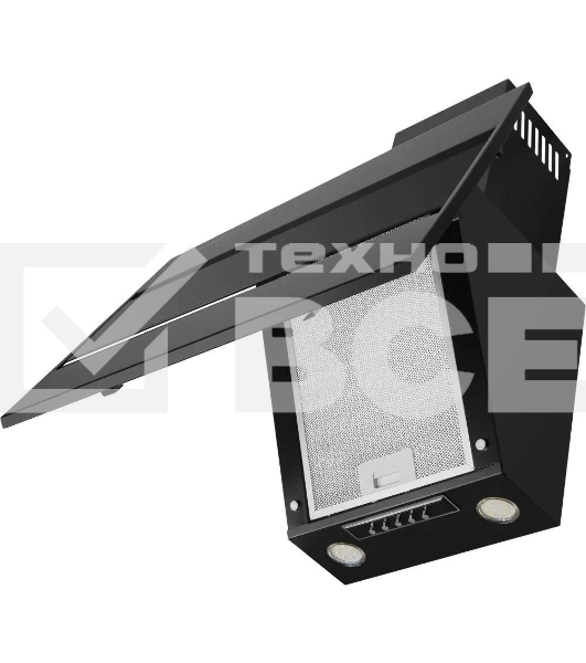 Вытяжка каминная Maunfeld Bridge 60 нержавеющая сталь/черное стекло, 60 см, 850 куб. м/ч, 51 дБ