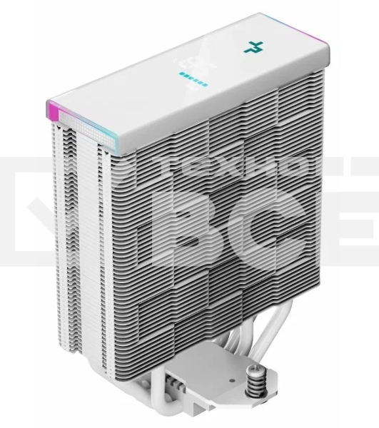 Кулер для процессора DEEPCOOL AG400 DIGITAL WH белый, 120 мм, алюминий/медь, 2100 об/мин, 31.6 дБ, 4 pin, 220 Вт, 152.7 мм