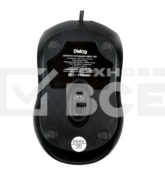 Мышь проводная Dialog Comfort MOС-15U черный, 1200 dpi, USB, кнопки - 3