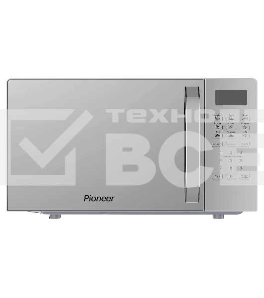 Микроволновая печь Pioneer MW255S серебристый, 20 л, 700 Вт, переключатели - сенсор