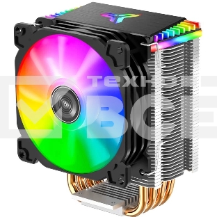 Кулер для процессора JONSBO CR-1400 ARGb (160W, 4-pin PWM, 126мм, Al/Cu, 4x6мм, ARGb, 1x92мм, 36.0CFM, 30.5dBA, 2300RPM, S: 1700/1200/115X, AM4/AM5 черный)