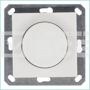 Светорегулятор Jasmart поворотно-нажимной (диммер) LED 30-400Вт 1gang 2way механизм бел. глянцевый