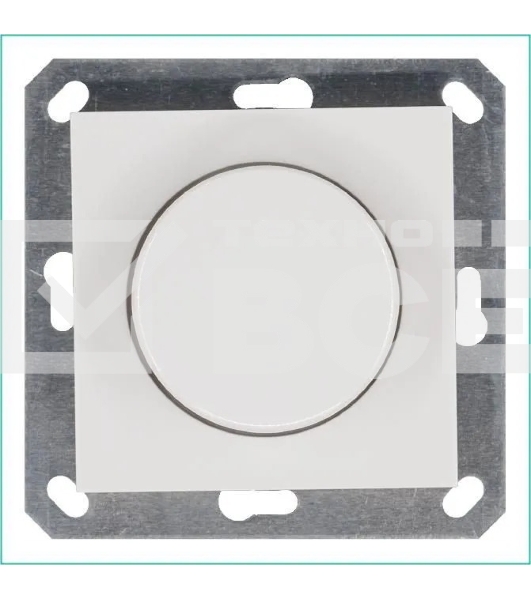 Светорегулятор Jasmart поворотно-нажимной (диммер) LED 30-400Вт 1gang 2way механизм бел. глянцевый